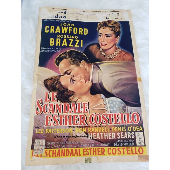 RARE BELGIAN VINTAGE ORIGINAL The Golden Virgin Joan Crawford movie poster